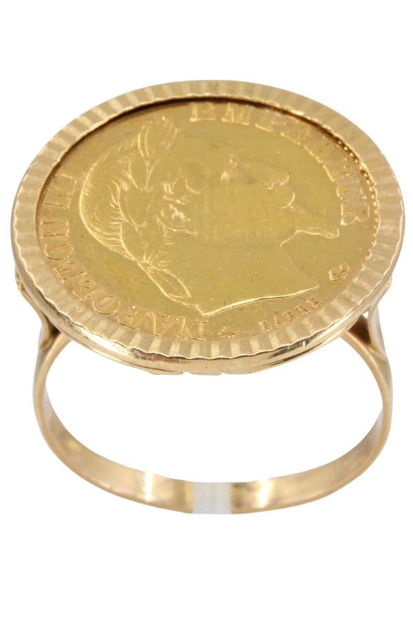 BAGUE PIÈCE 10 FRANCS NAPOLÉLON III — vue 1