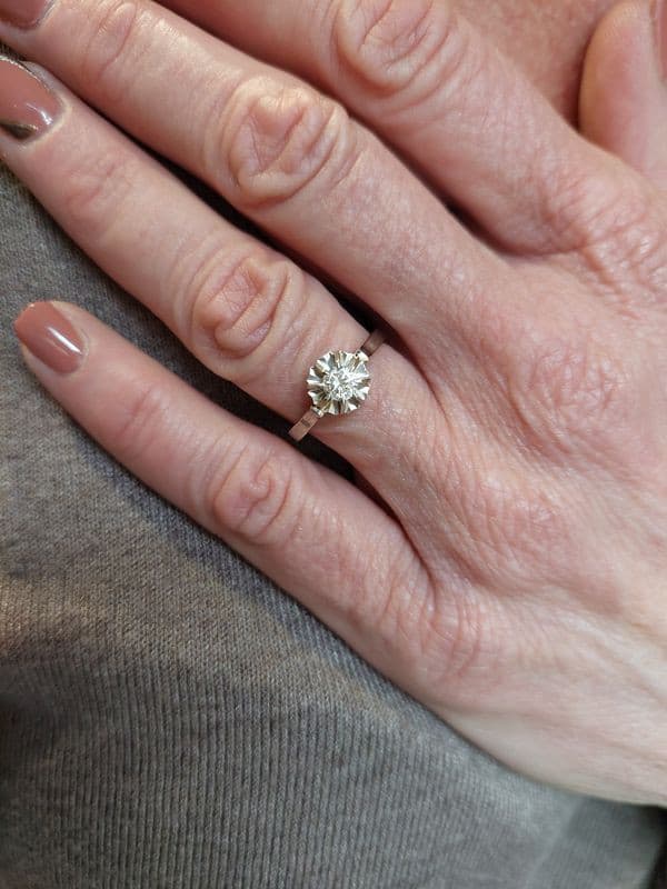 SOLITAIRE ANCIEN DIAMANT 0.30 CARAT — vue 2