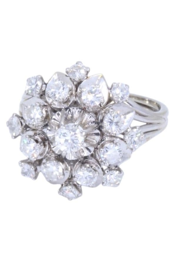 BAGUE FLEUR DIAMANTS ANNÉES 50' — vue 6
