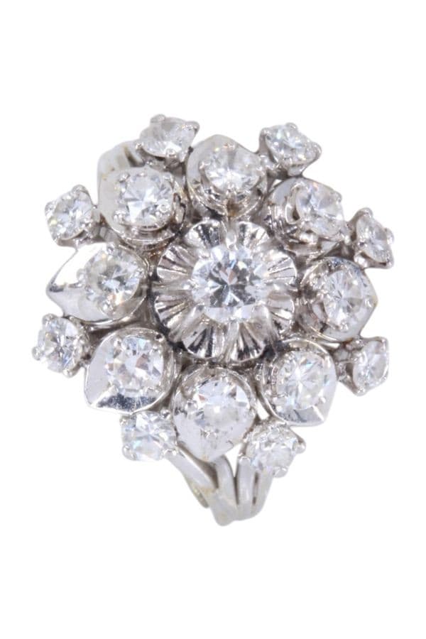 BAGUE FLEUR DIAMANTS ANNÉES 50' — vue 4