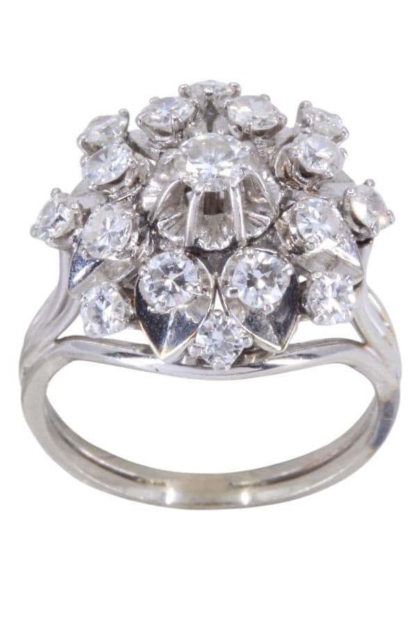 BAGUE FLEUR DIAMANTS ANNÉES 50' — vue 1