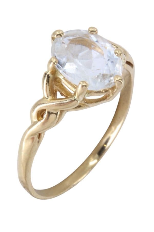 BAGUE MODERNE AIGUE-MARINE — vue 3