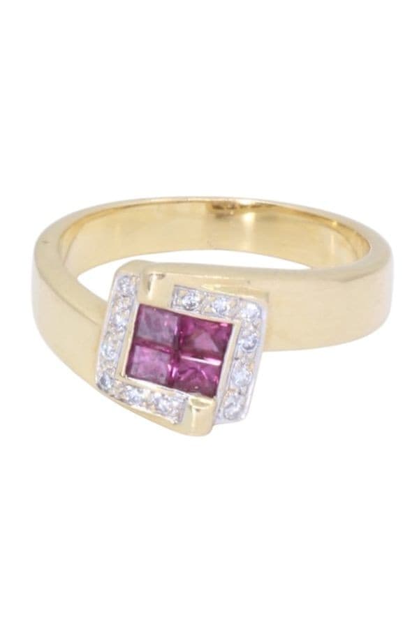 BAGUE MODERNE RUBIS ET DIAMANTS — vue 5