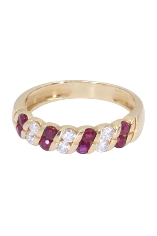 BAGUE MODERNE RUBIS ET DIAMANTS — vue 6