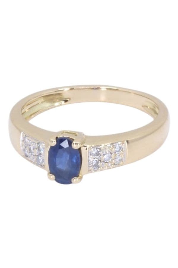 BAGUE MODERNE SAPHIR ET DIAMANTS — vue 6