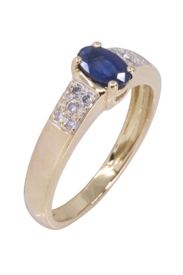 BAGUE MODERNE SAPHIR ET DIAMANTS — vue 3