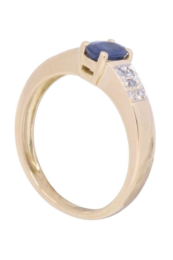 BAGUE MODERNE SAPHIR ET DIAMANTS — vue 5