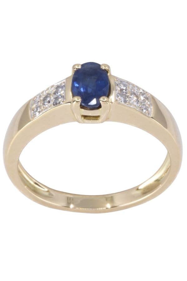 BAGUE MODERNE SAPHIR ET DIAMANTS — vue 1