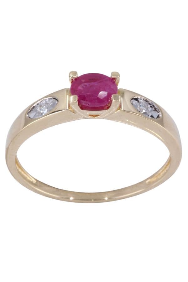 BAGUE MODERNE RUBIS ET DIAMANTS — vue 1