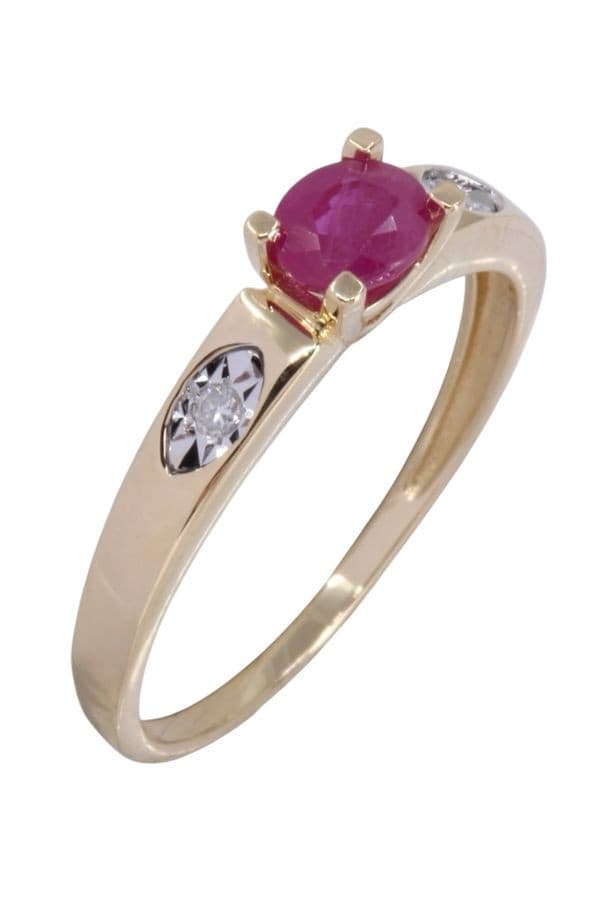 BAGUE MODERNE RUBIS ET DIAMANTS — vue 3
