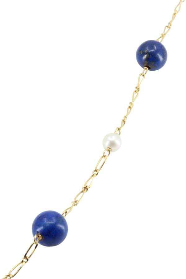 BRACELET LAPIS LAZULI ET PERLES — vue 2