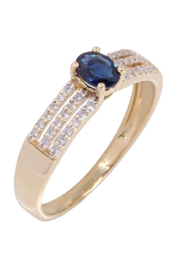 BAGUE SAPHIR ET DIAMANTS — vue 3