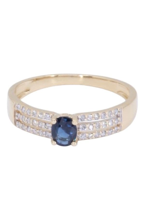 BAGUE SAPHIR ET DIAMANTS — vue 5