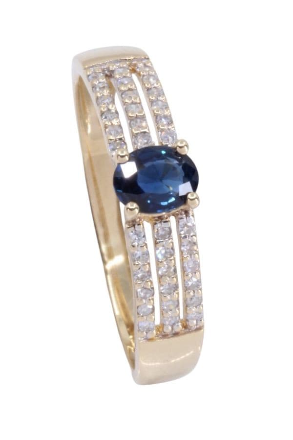 BAGUE SAPHIR ET DIAMANTS — vue 4