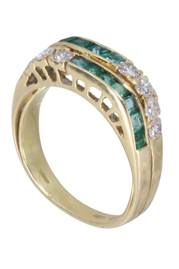 BAGUE ÉMERAUDES ET DIAMANTS — vue 5