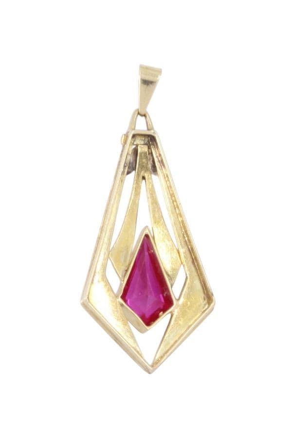 PENDENTIF RUBIS ART-DÉCO — vue 3