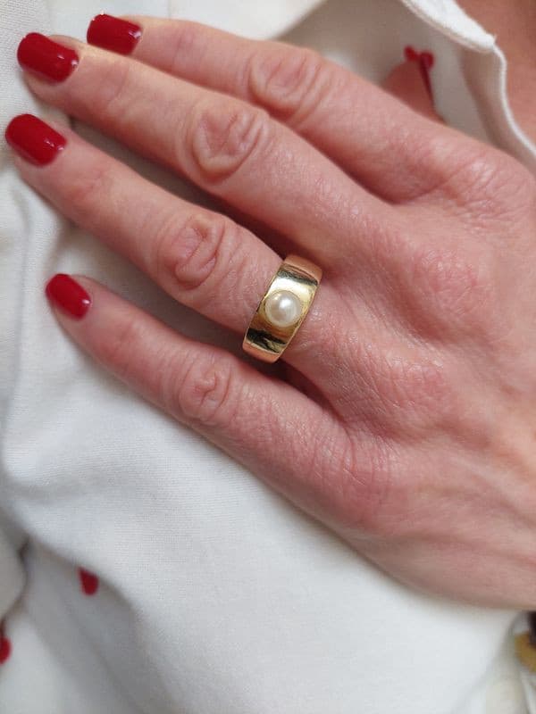 BAGUE JONC PERLE — vue 2