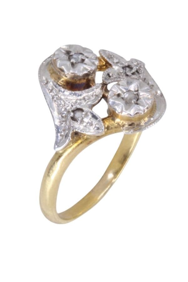 BAGUE DIAMANTS ART-NOUVEAU — vue 3