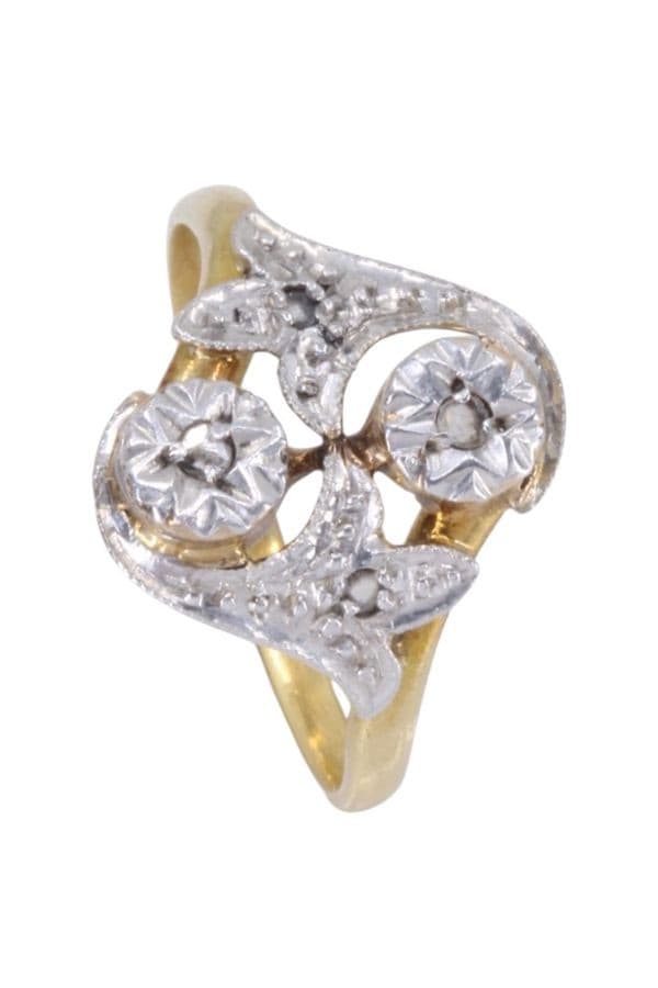 BAGUE DIAMANTS ART-NOUVEAU — vue 5