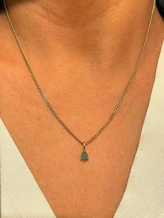 PENDENTIF GOUTTE ÉMERAUDE — vue 2
