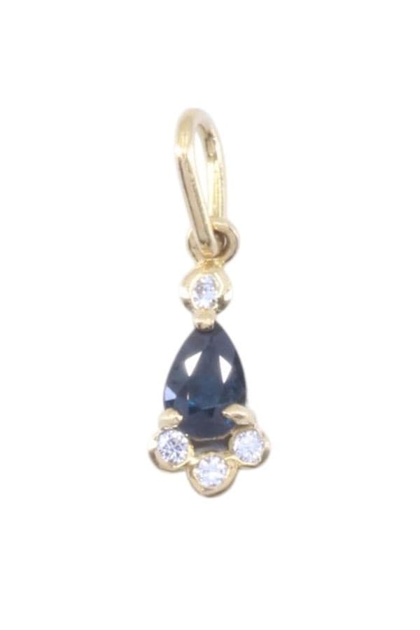 PENDENTIF MODERNE SAPHIR ET DIAMANTS — vue 1