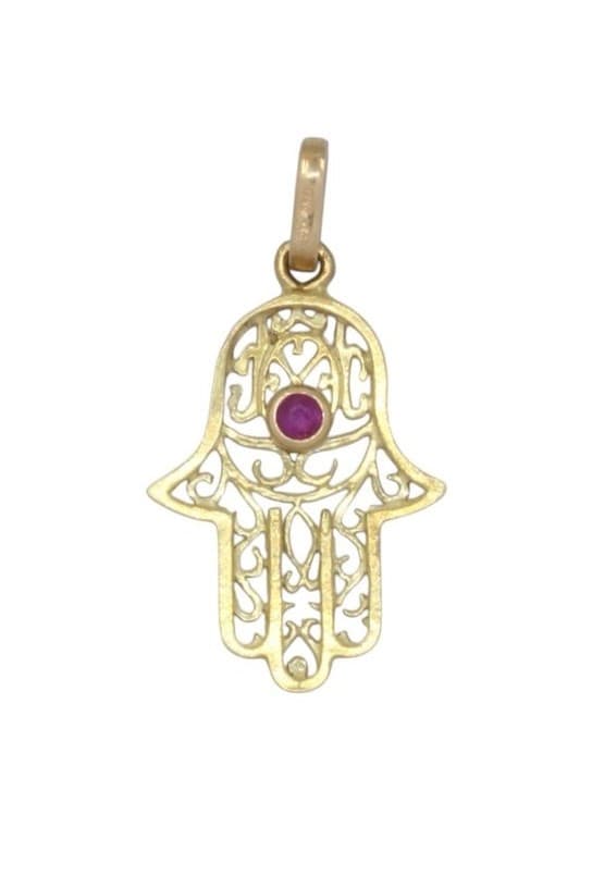 PENDENTIF MAIN DE FATMA RUBIS — vue 1