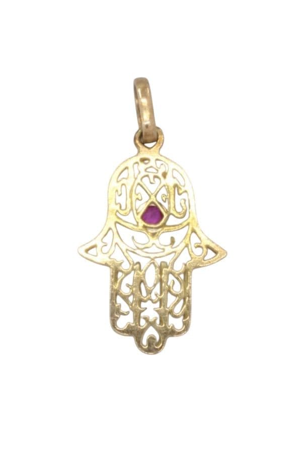 PENDENTIF MAIN DE FATMA RUBIS — vue 3