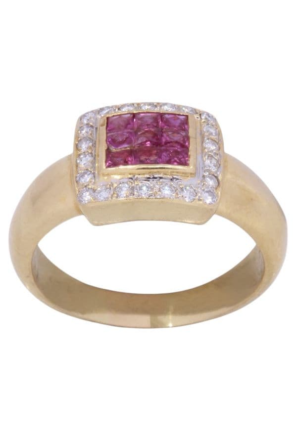 BAGUE MODERNE RUBIS — vue 1