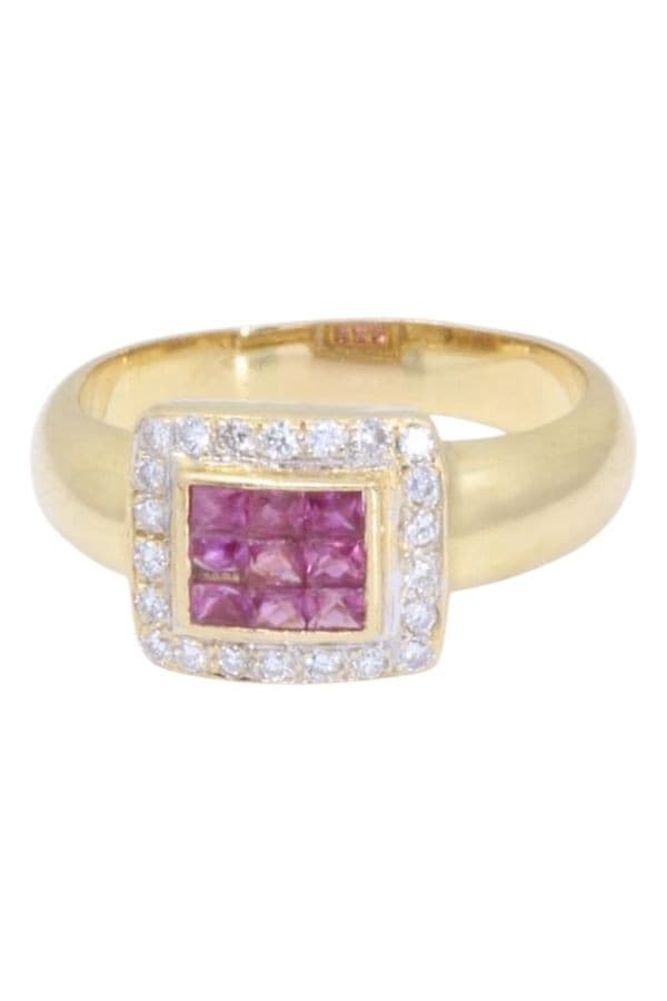 BAGUE MODERNE RUBIS — vue 3