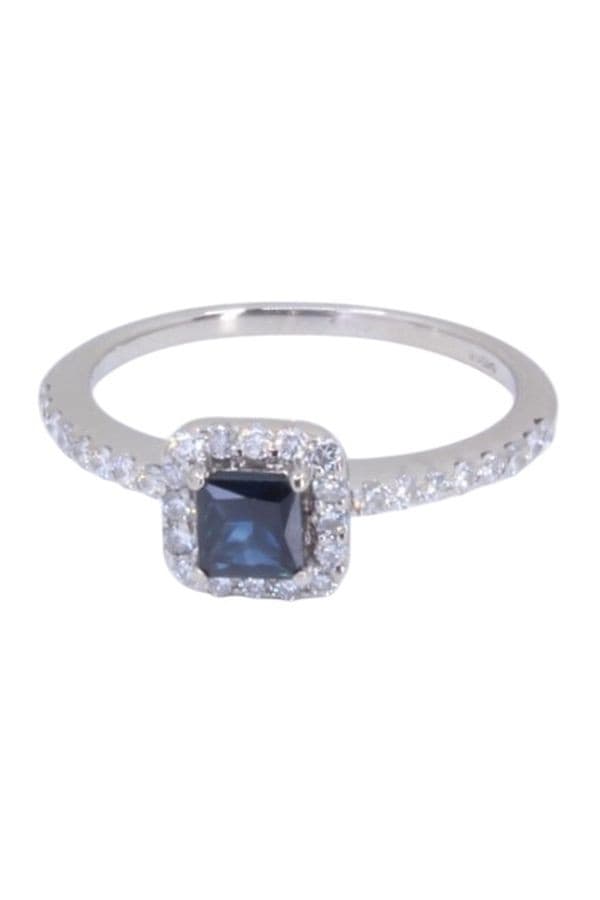 BAGUE MODERNE SAPHIR ET DIAMANTS — vue 6