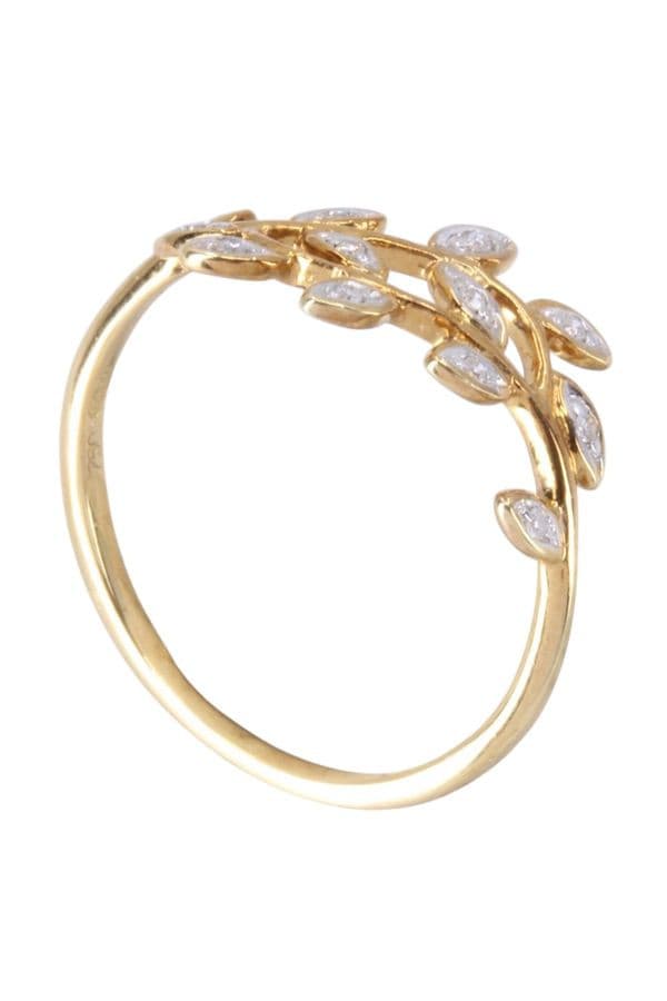 BAGUE DIAMANTS FEUILLES — vue 4