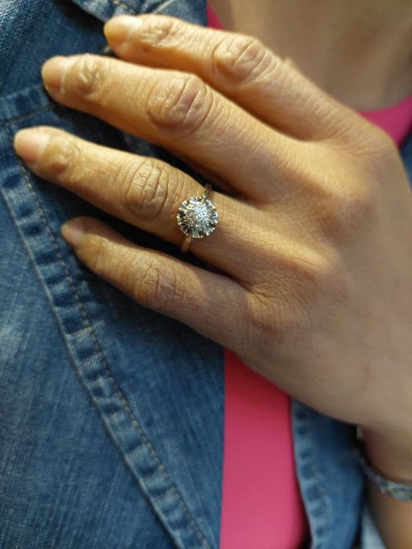 BAGUE STYLE SOLITAIRE DIAMANTS — vue 2
