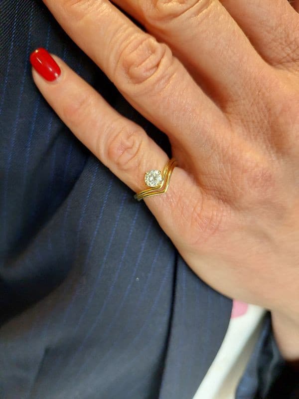 ALLIANCE + SOLITAIRE DIAMANT 0.60 CARAT — vue 2