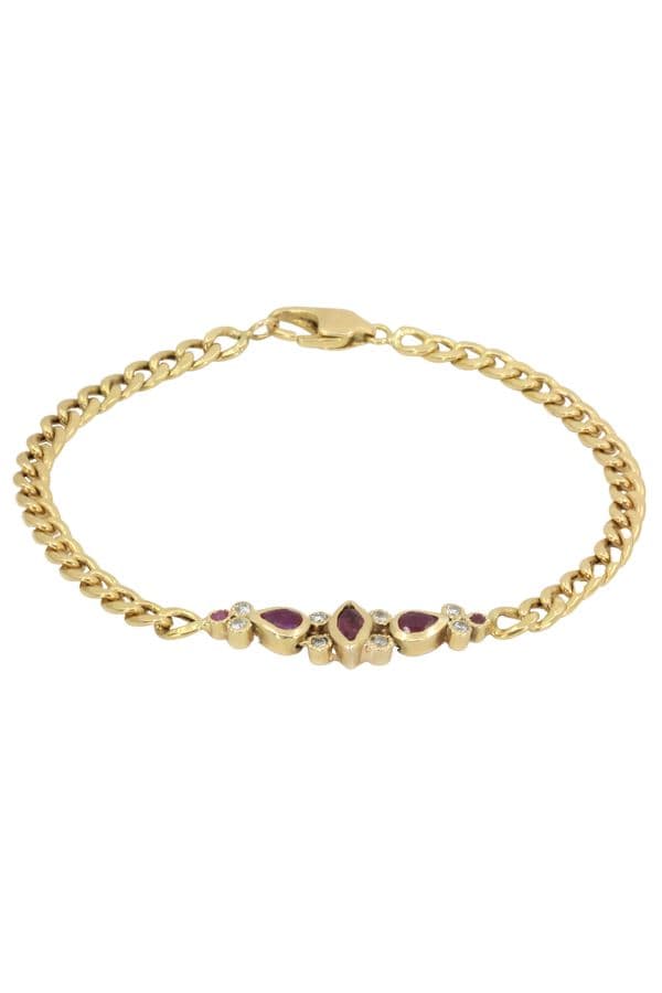 BRACELET MODERNE DIAMANTS ET RUBIS — vue 1