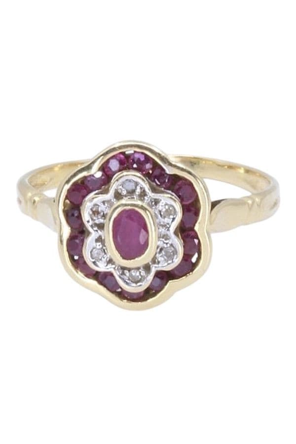 BAGUE MARGUERITE RUBIS ET DIAMANTS — vue 6