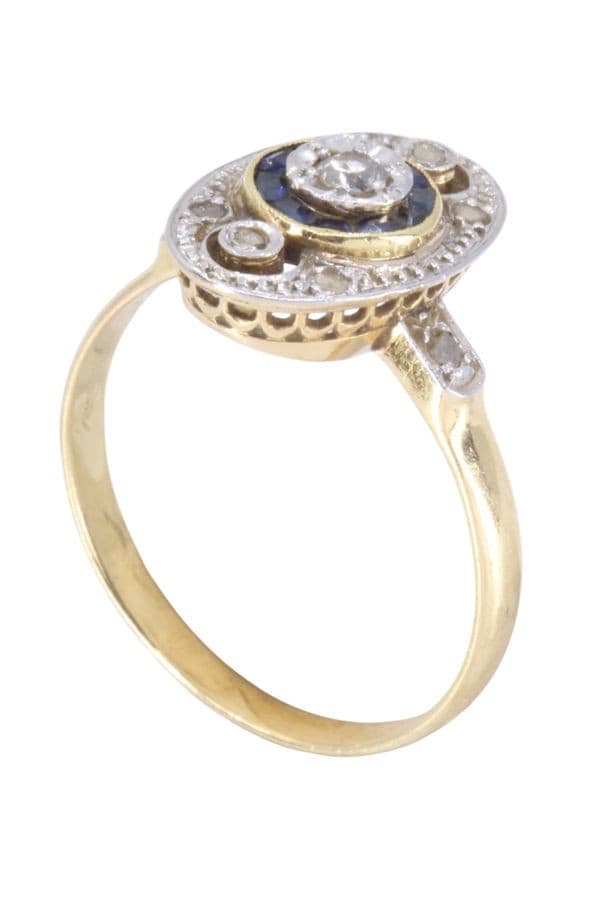 BAGUE ART-DÉCO SAPHIRS — vue 5