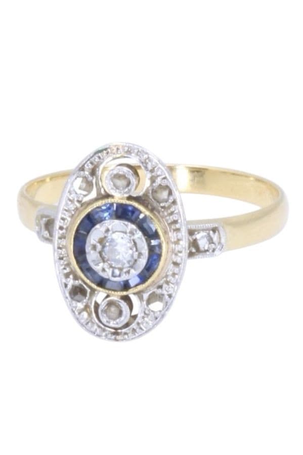 BAGUE ART-DÉCO SAPHIRS — vue 6