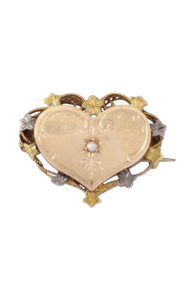 BROCHE CŒUR 3 ORS NAPOLÉON III — vue 1