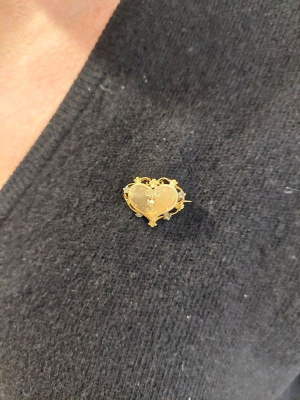 BROCHE CŒUR 3 ORS NAPOLÉON III — vue 2