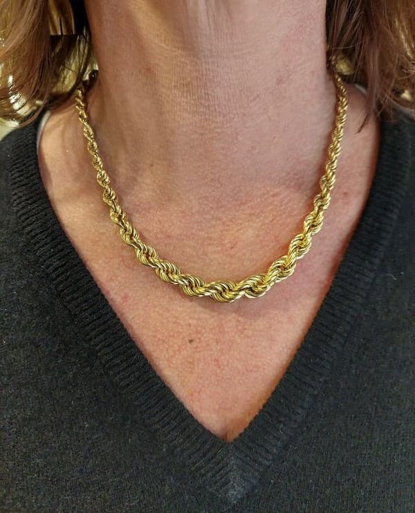 COLLIER MAILLE TORSADÉE EN CHUTE — vue 2