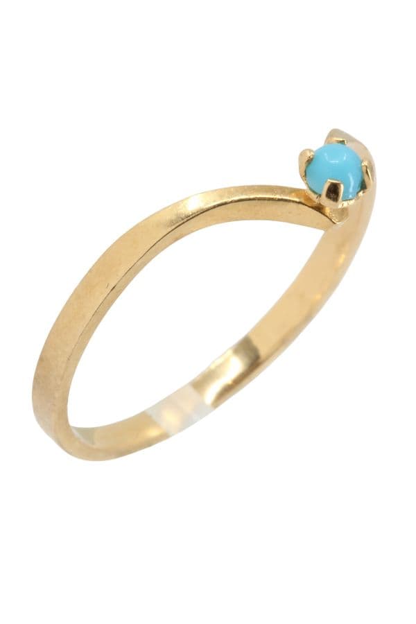 BAGUE MODERNE TURQUOISE — vue 3