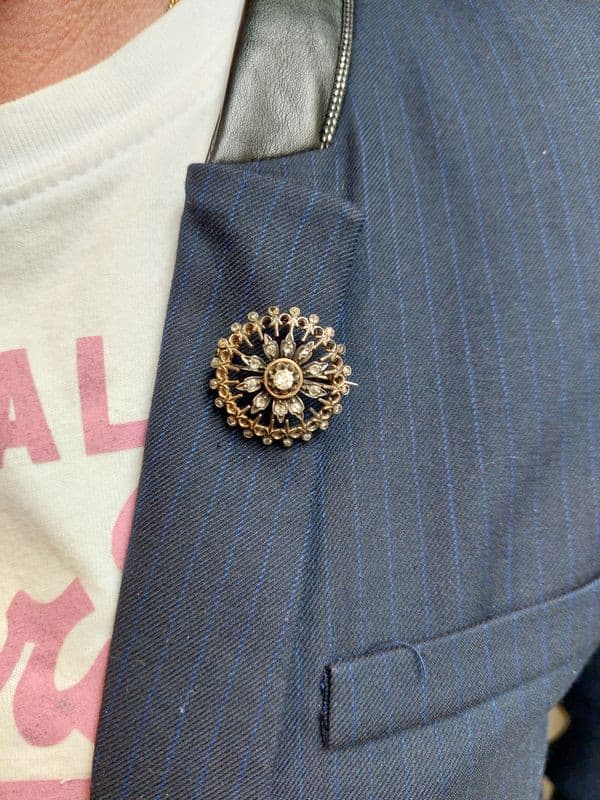 BROCHE ANCIENNE DIAMANTS — vue 2