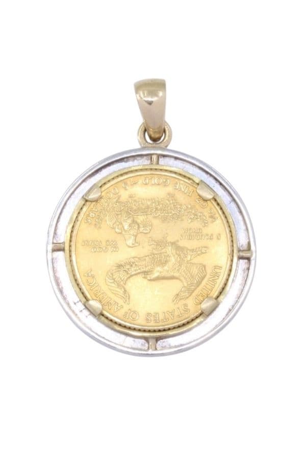 PENDENTIF 5 DOLLARS DIAMANTS — vue 3