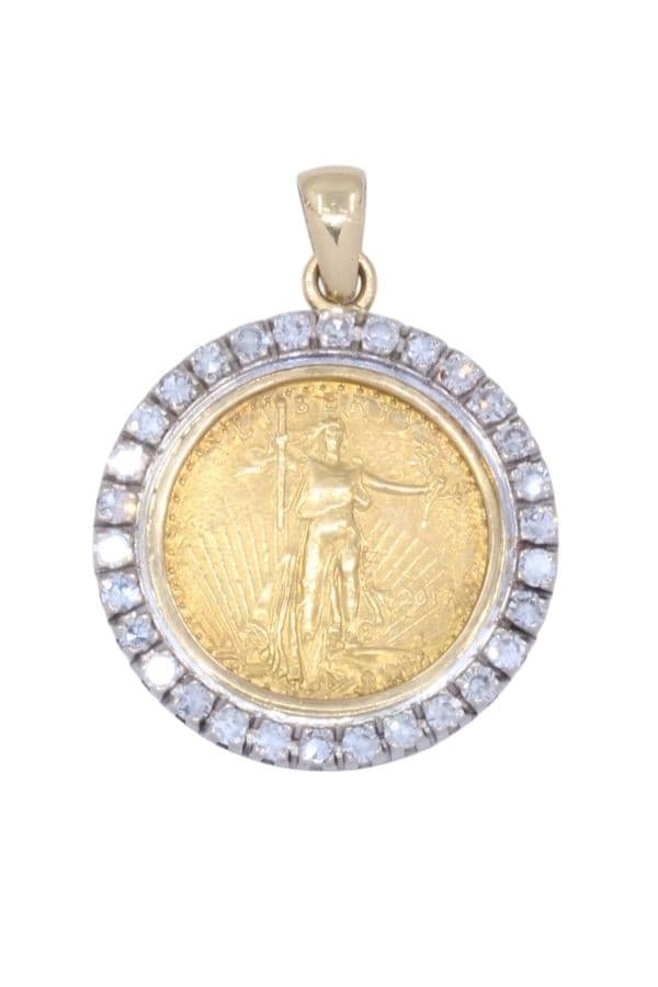 PENDENTIF 5 DOLLARS DIAMANTS — vue 1