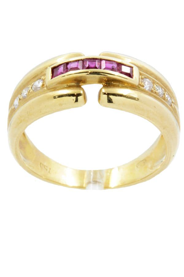 BAGUE RUBIS ET DIAMANTS — vue 1