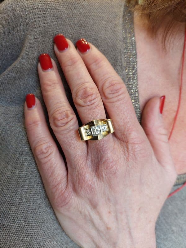 BAGUE TANK DIAMANTS — vue 2