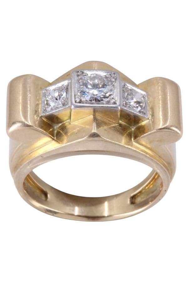BAGUE TANK DIAMANTS — vue 1