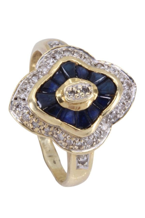 BAGUE MODERNE SAPHIRS ET DIAMANTS — vue 5