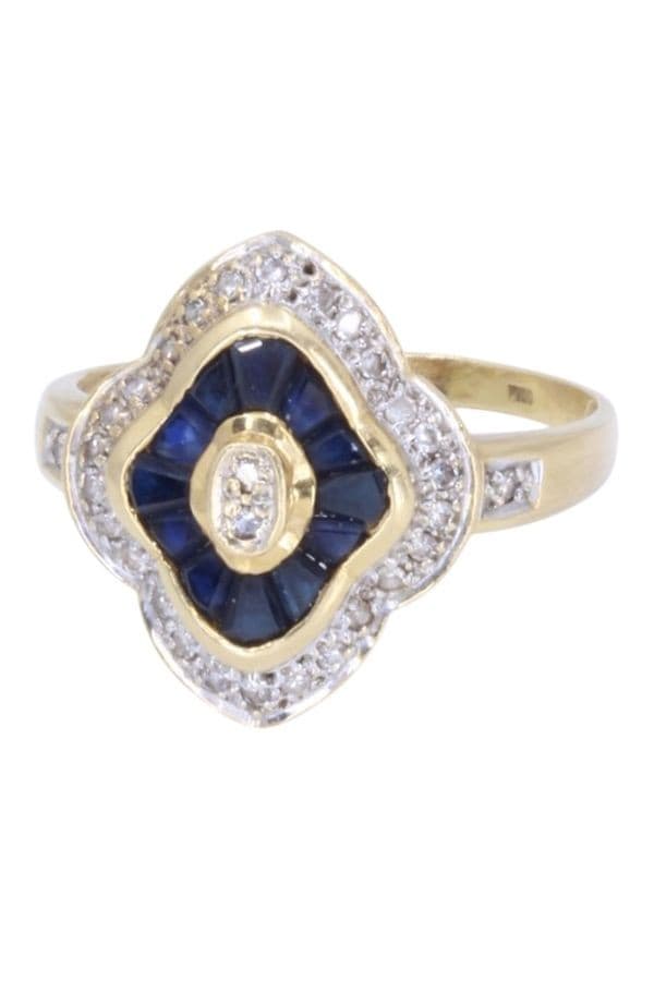 BAGUE MODERNE SAPHIRS ET DIAMANTS — vue 6
