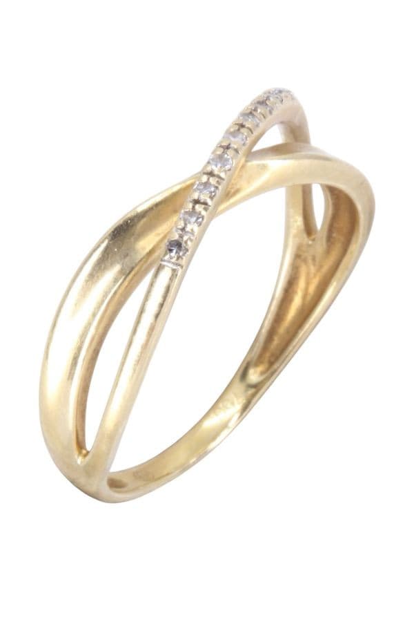 BAGUE MODERNE ENTRELACÉE DIAMANTS — vue 3